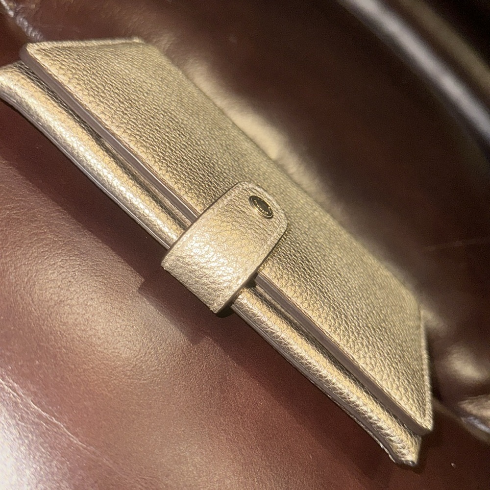 **SOLD** NWOT Coach Gold Leather Slim Snap Bifold Wristlet/Clutch - Picture 7 of 14